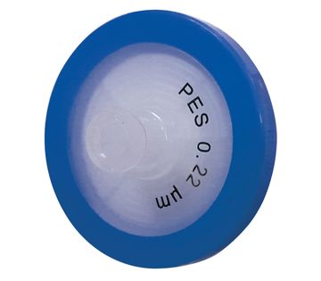 0.22m Syringe Filter, PES (Sterile), Blue, diam. 33 mm, Pk/100